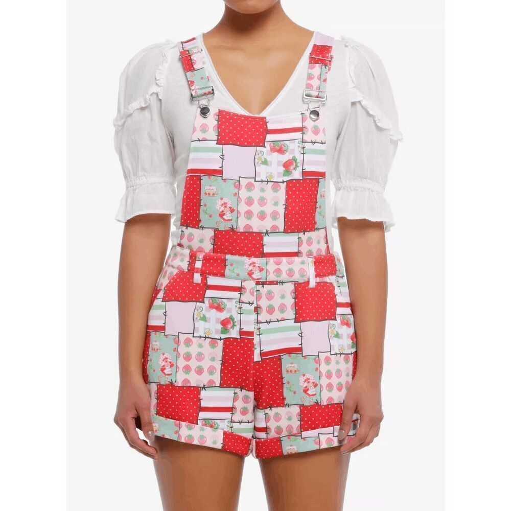 Strawberry Shortcake Patchwork Shortalls XS, S, M, L, XL